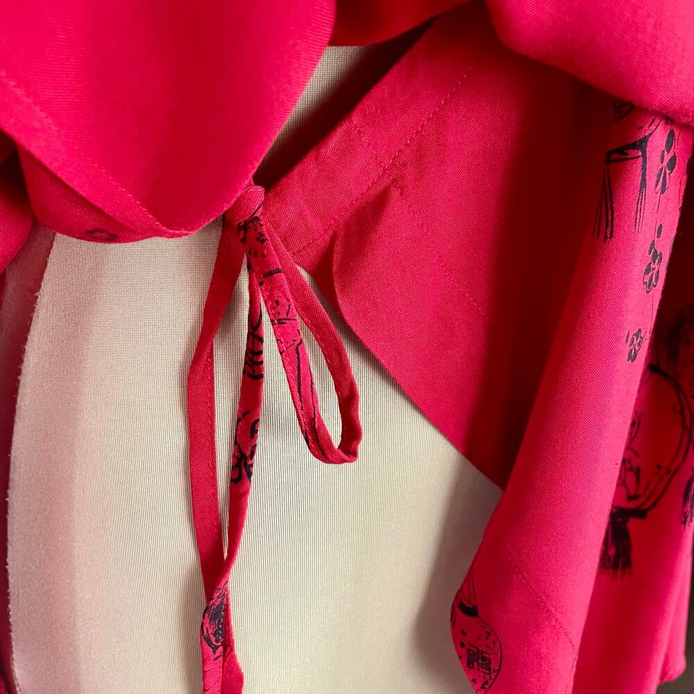 Soft Surroundings Hot Pink Asymmetrical Button-Front Blouse - Picture 6 of 11